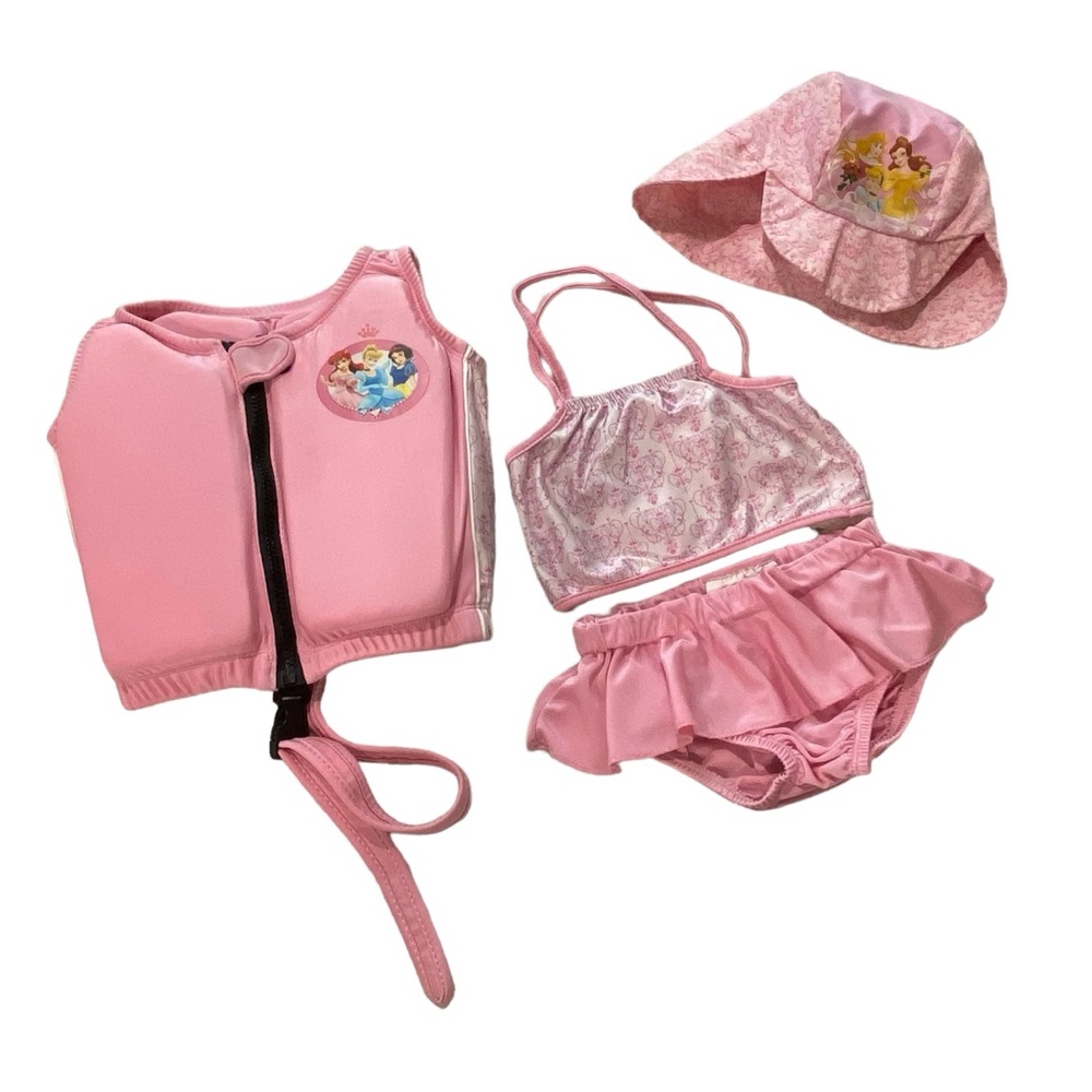 Girls | Small | Disney | Pink Disney Princess 2pc Bikini swimsuit w/Floatation